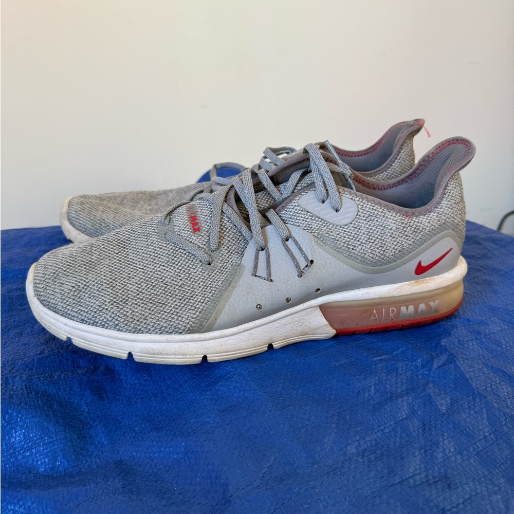 Nike Gray and Red Men's Sneakers